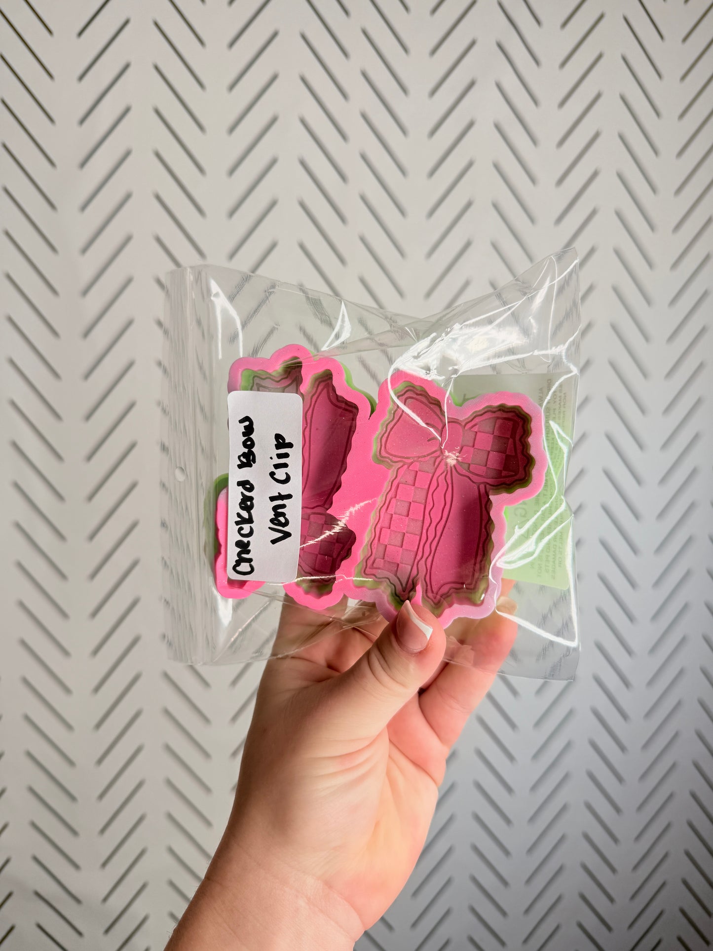 CUSTOM- Checkered Bow- Vent Clip