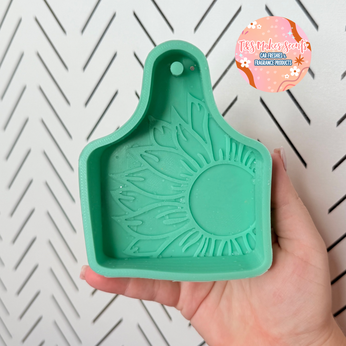 CUSTOM- Cow tag w/ sunflower