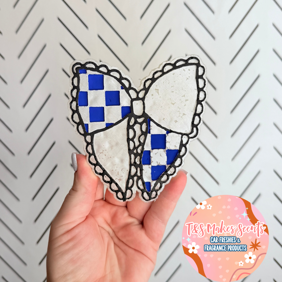 CUSTOM- Lace checkered bow