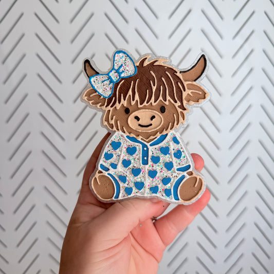 CUSTOM- Highland Cow in Pajamas