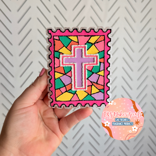 CUSTOM- Stamp | Cross Stained Glass