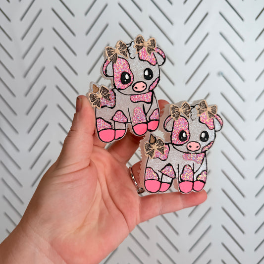 CUSTOM- Cow w/ Bows- Vent Clips