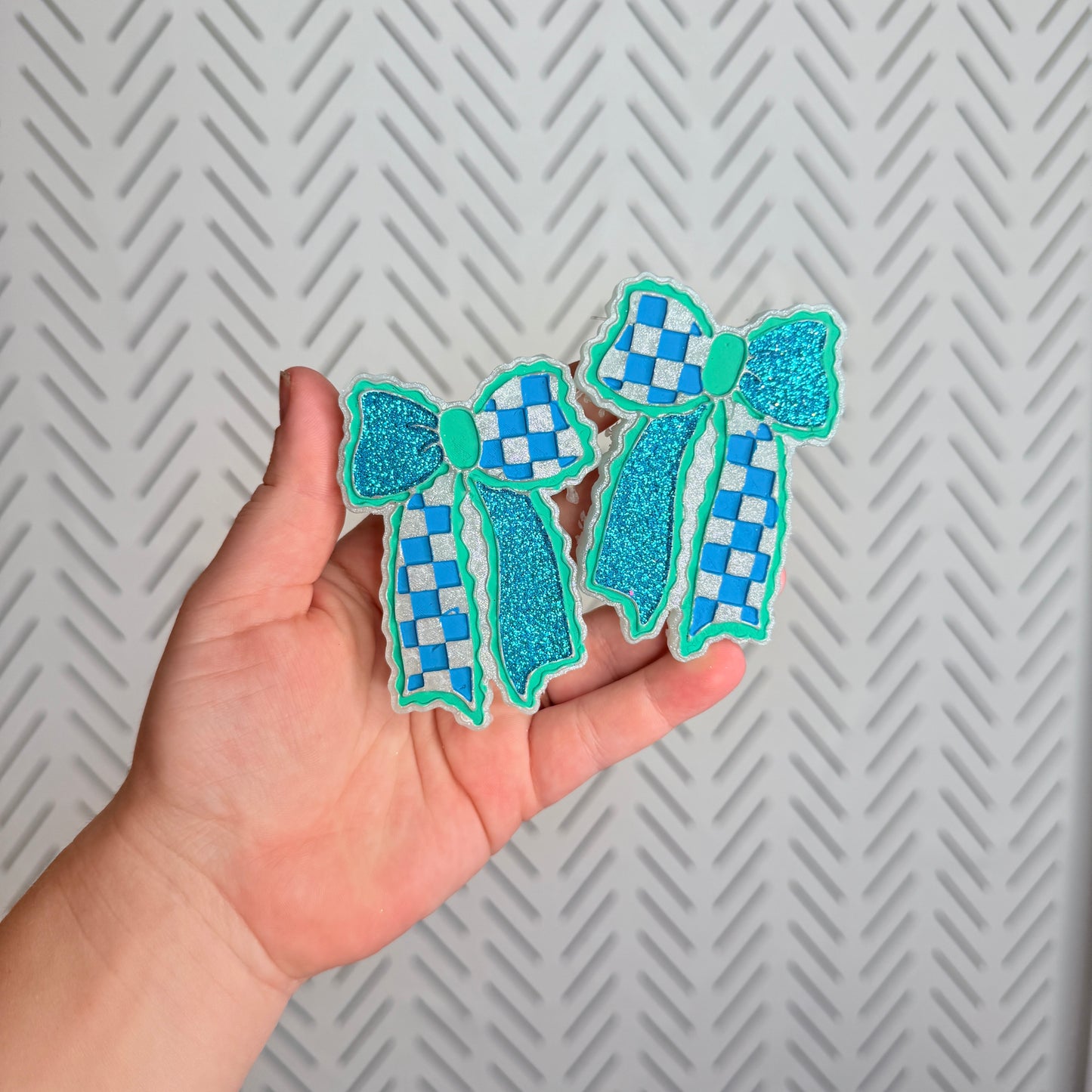 CUSTOM- Checkered Bow- Vent Clip