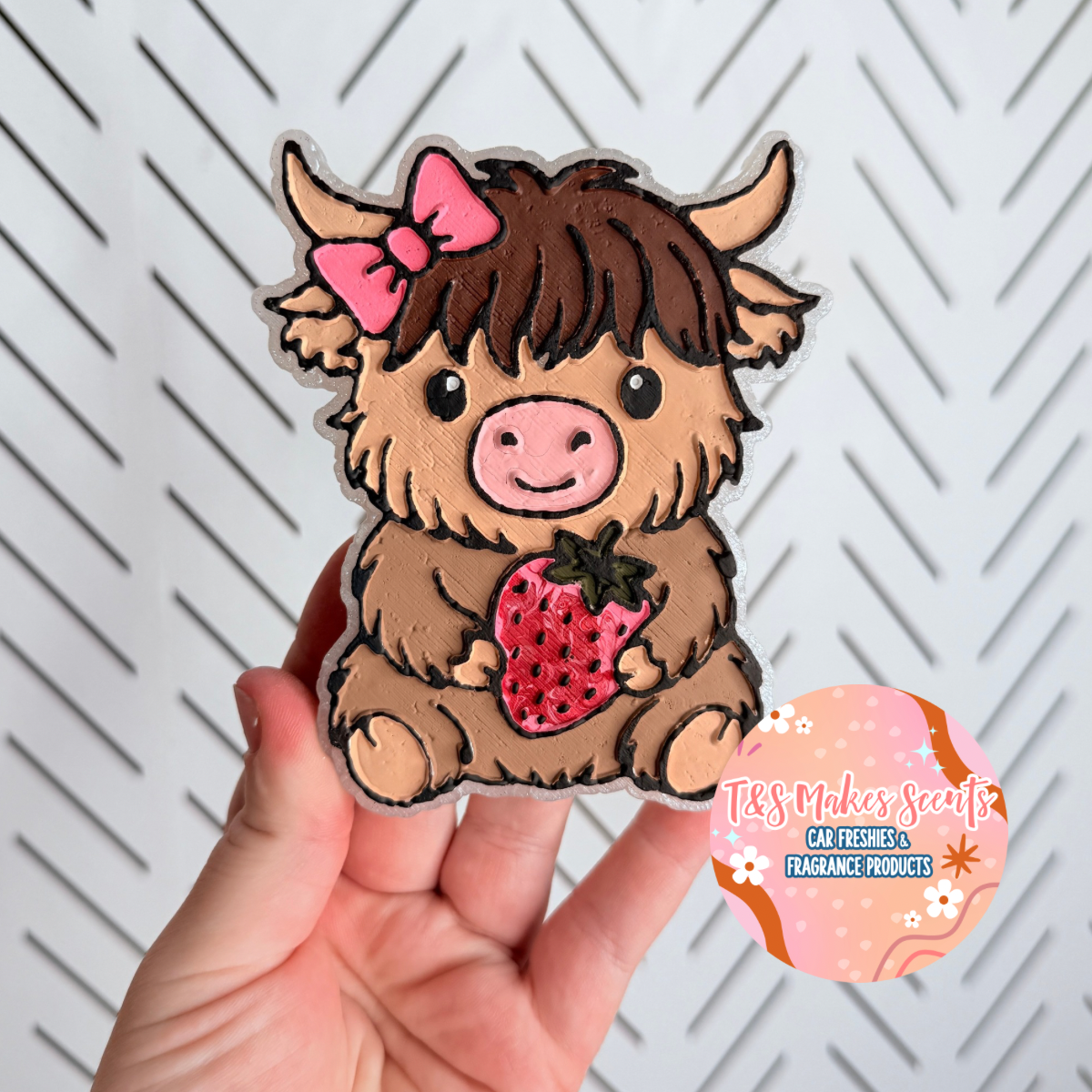 CUSTOM- Highland Cow w/Strawberry