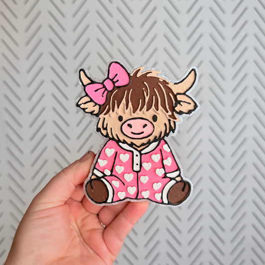 CUSTOM- Highland Cow in Pajamas