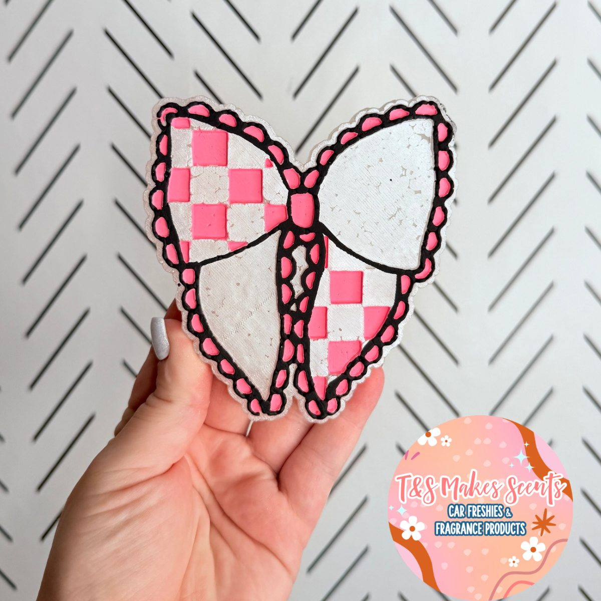 CUSTOM- Lace checkered bow