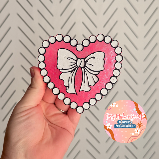 CUSTOM- Heart bow & Pearls