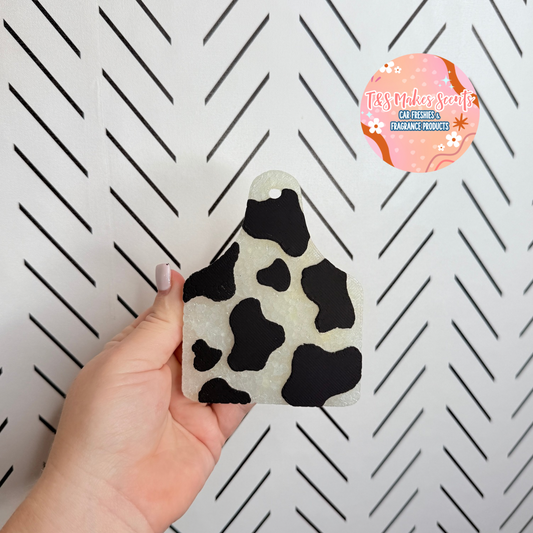 CUSTOM- Cow Tag w/ cow print
