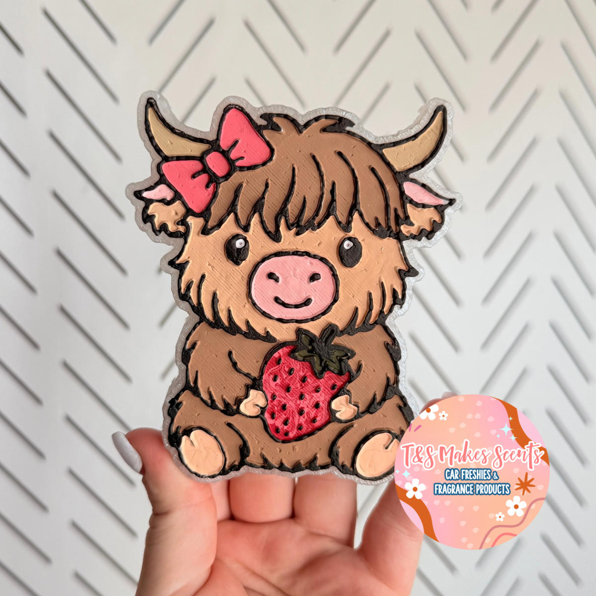 CUSTOM- Highland Cow w/Strawberry