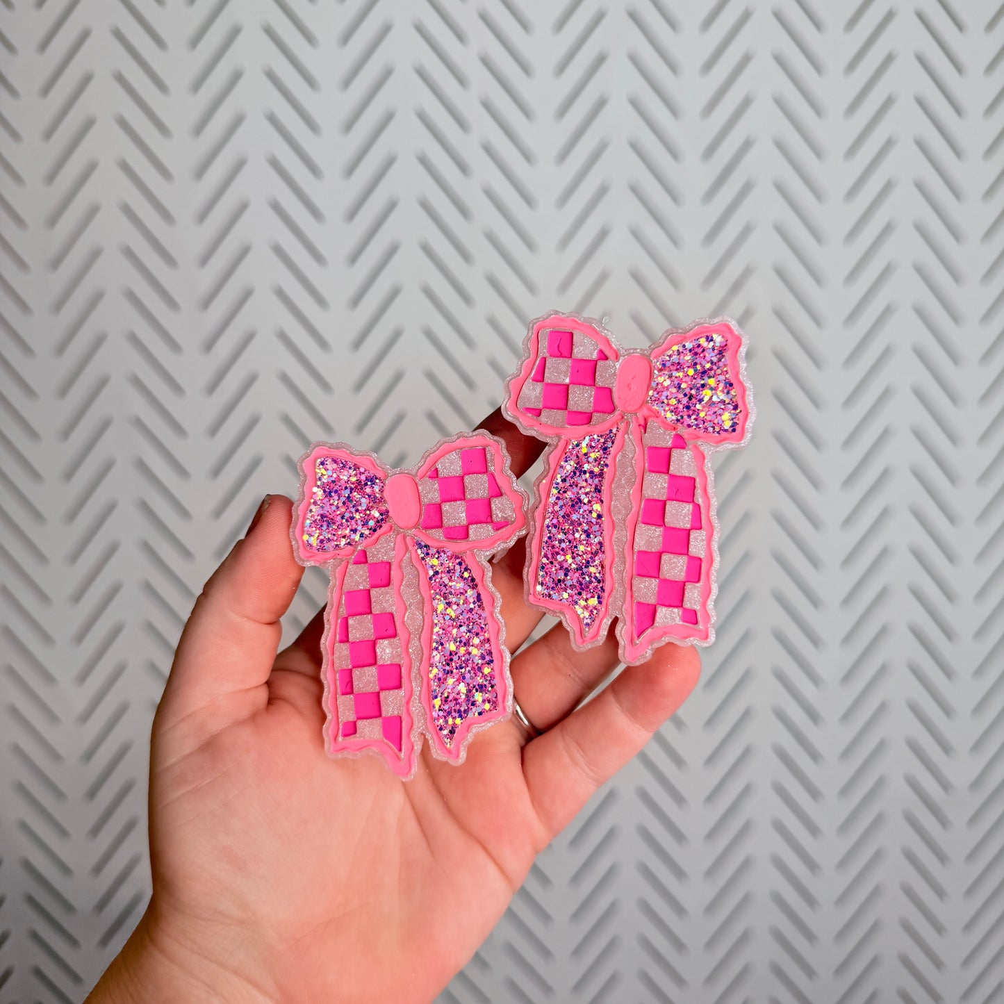 CUSTOM- Checkered Bow- Vent Clip