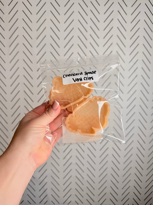 CUSTOM- Checkered Spade- Vent Clips