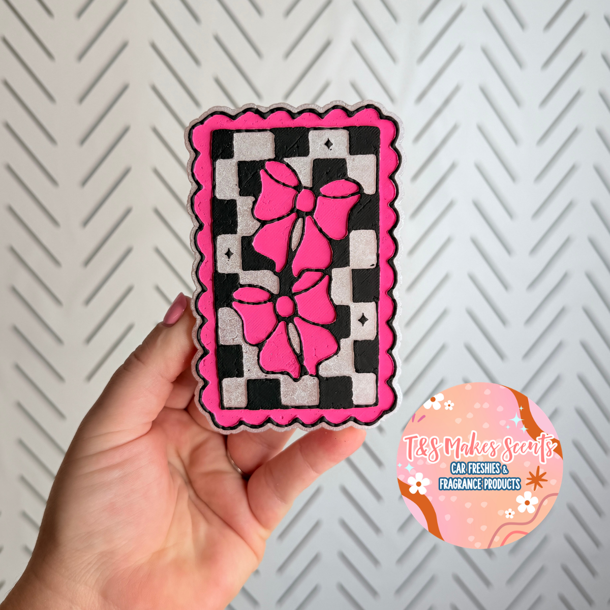 CUSTOM- Checkered Bow Stamp