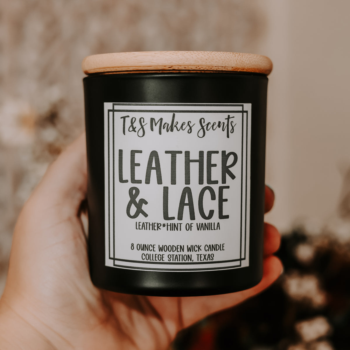 Leather & Lace | Wooden Wick Candle
