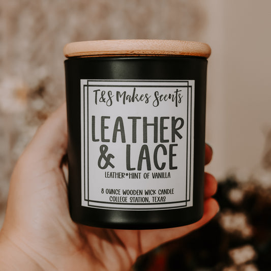 Leather & Lace | Wooden Wick Candle