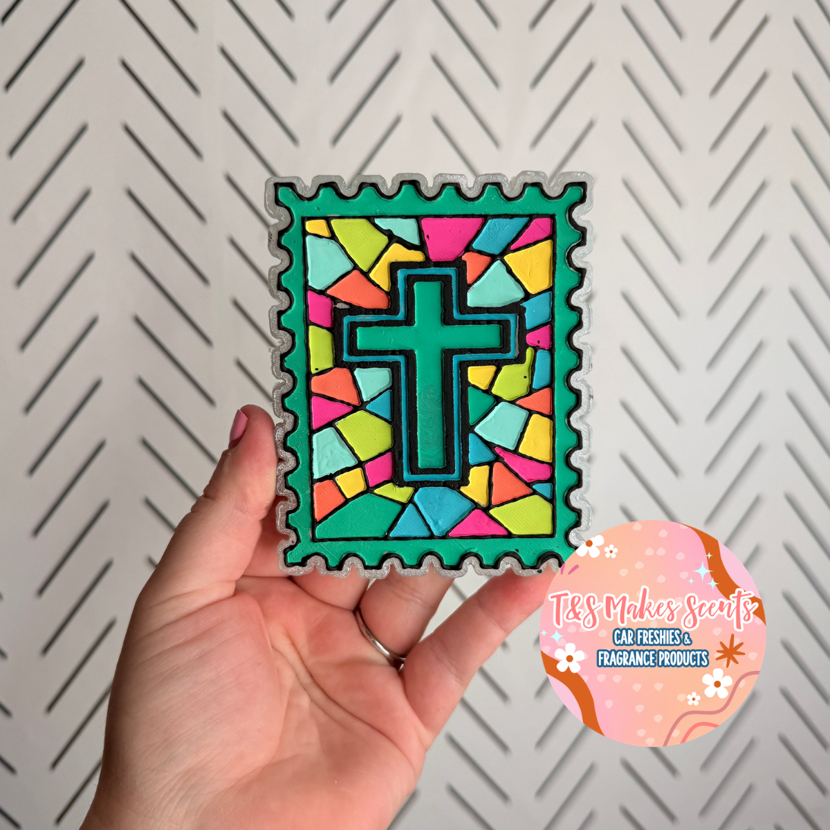 CUSTOM- Stamp | Cross Stained Glass