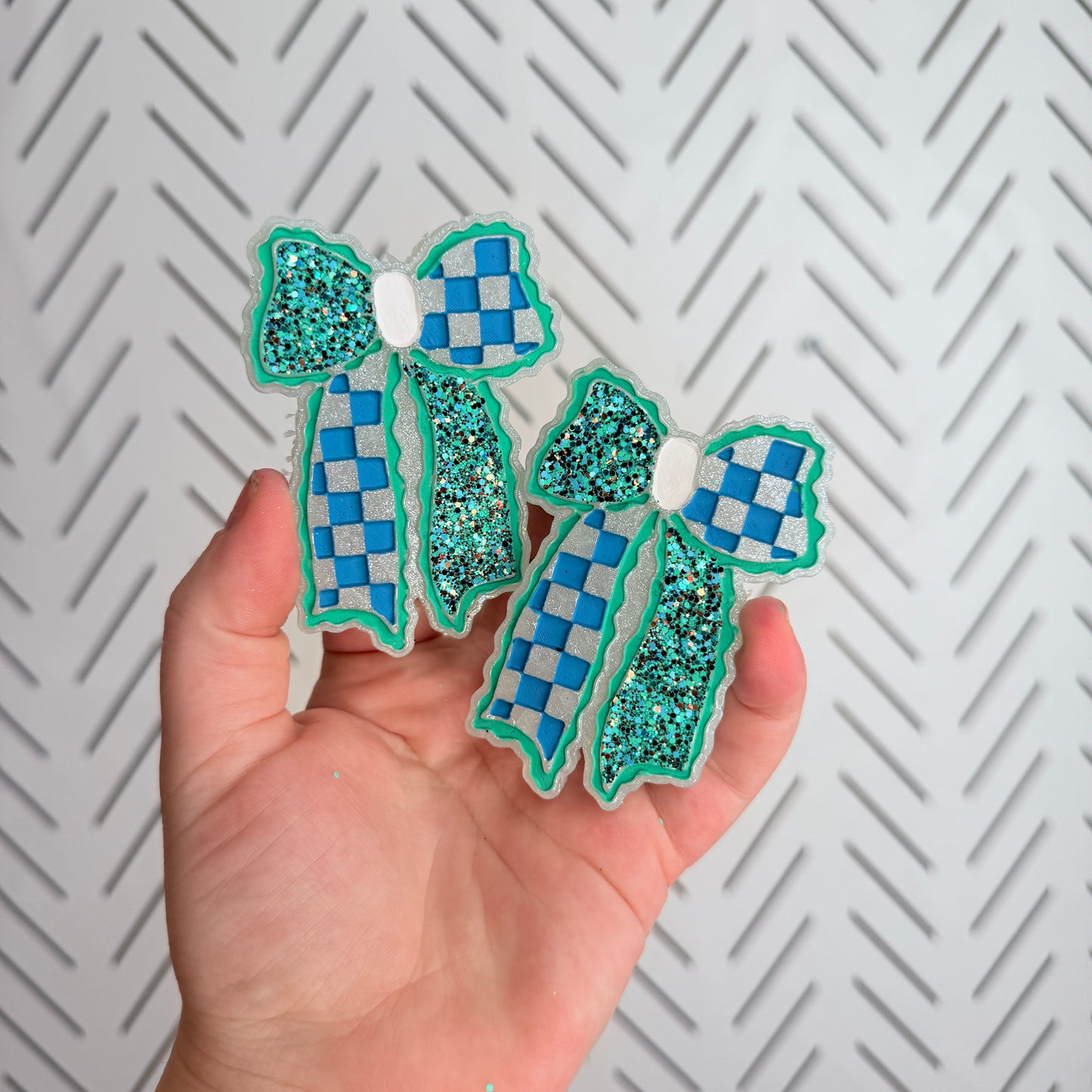 CUSTOM- Checkered Bow- Vent Clip