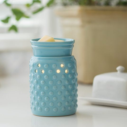 Teal bubble warmer hobnail