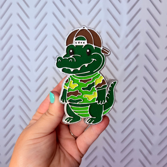 CUSTOM- Alligator in Camo tshirt