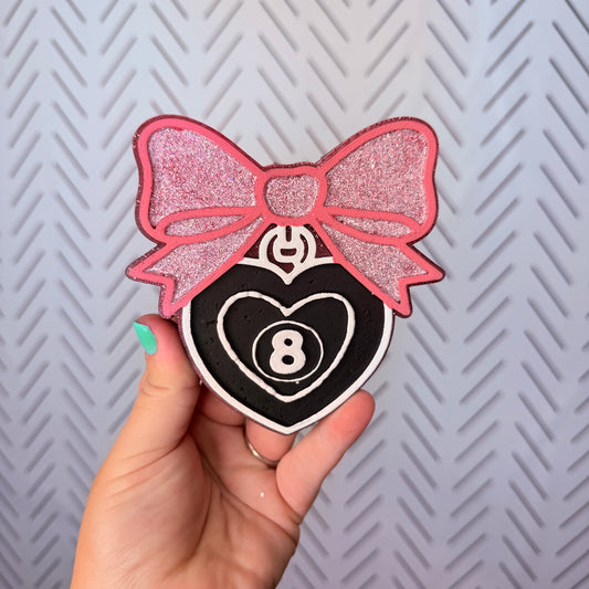 CUSTOM- 8 Ball Locket w/ Bow
