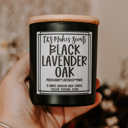 Black Lavender Oak | Wooden Wick Candle